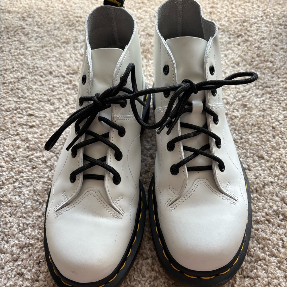 White Dr. Martens Church Boots